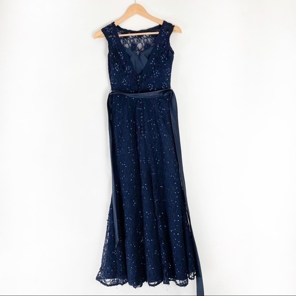 Morilee by Madeline Garder Navy Blue Lace Dress size 4 - Picture 4 of 9